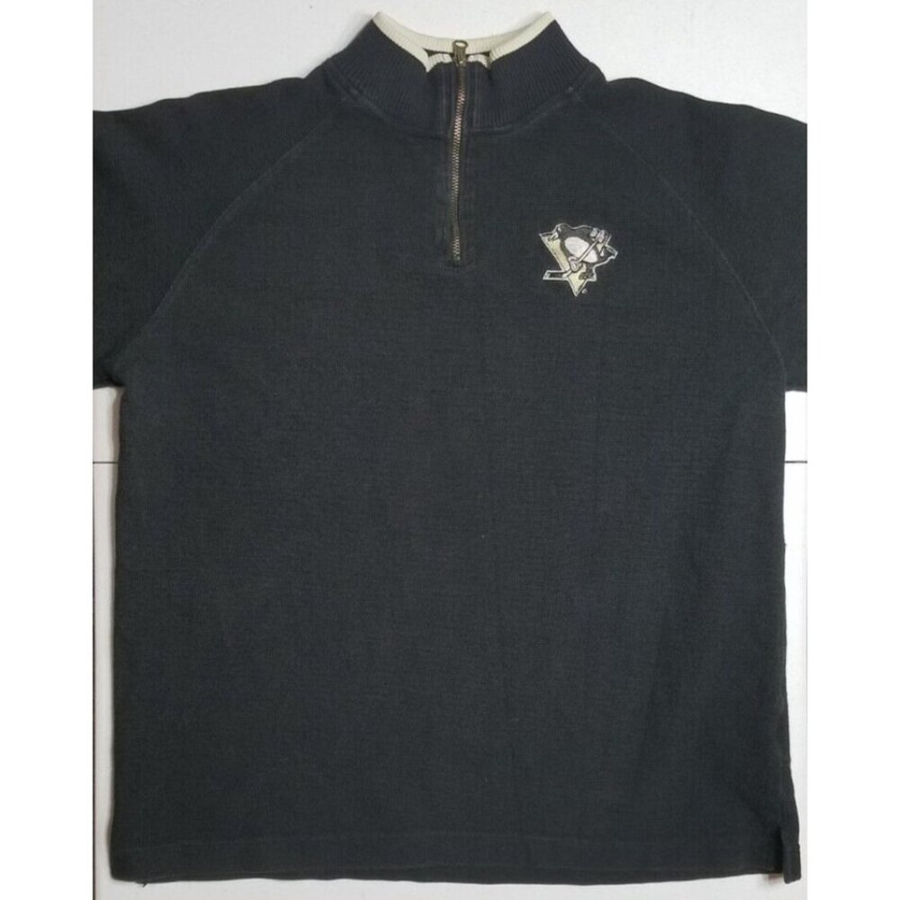 Pittsburgh Penguins NHL Quarter Zip G-III Sports Carl Banks Black Sweater Men L